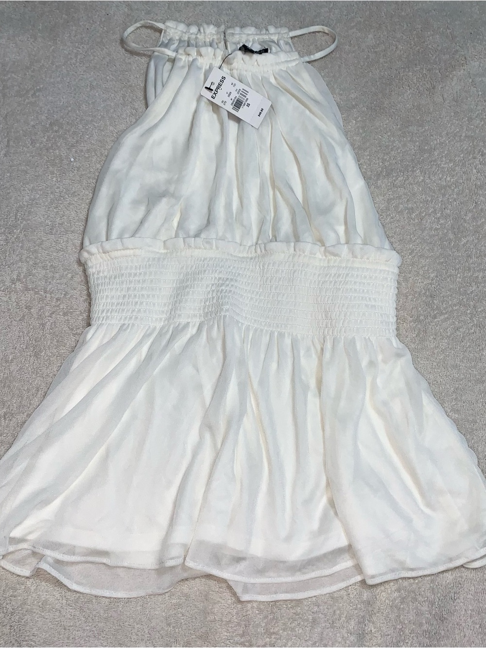 Express White Halter top  with Smocked Waist
